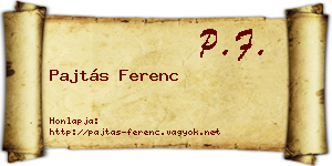Pajtás Ferenc névjegykártya